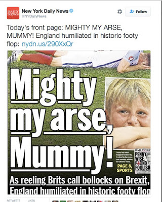 When a US newspaper uses a front page full of Britishisms...